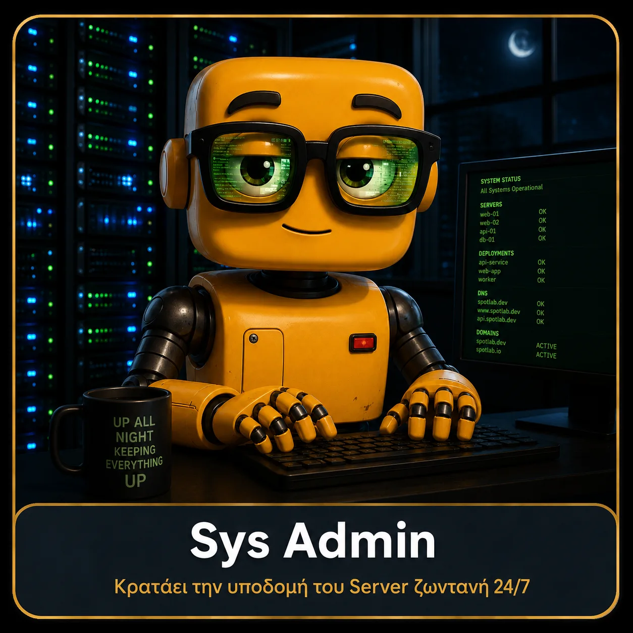 Spot Sys Admin — υποδομή server & τεχνικές ρυθμίσεις