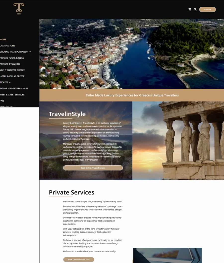 Δείγμα ιστοσελίδας — Travel in Style